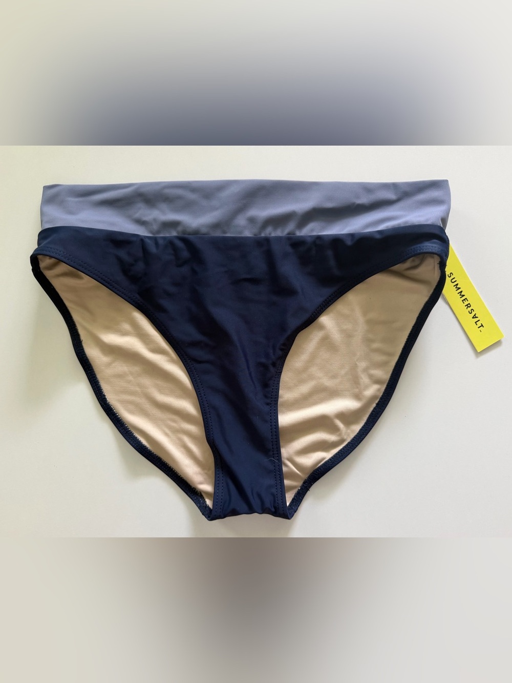 SUMMERSALT Navy/Light Blue Bikini Bottom NWT
